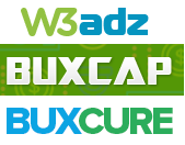 Logos von W3Adz, Buxcap und Buxcure