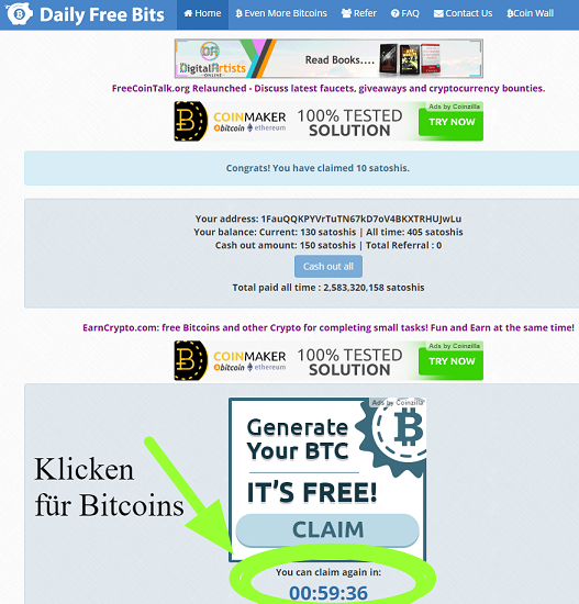 Bitcoins sammeln auf Daily Free Bits