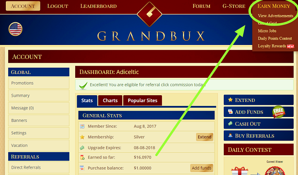 Wie verdient man bei Grandbux Geld?